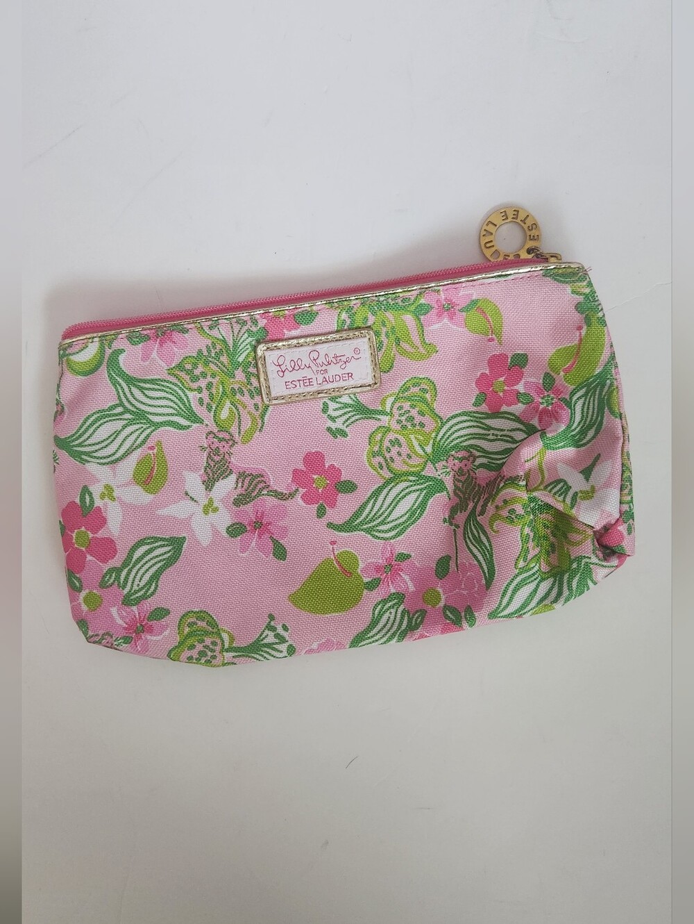 Lilly Pulitzer X Estee Lauder Tiger Print Cosmetic Bag
